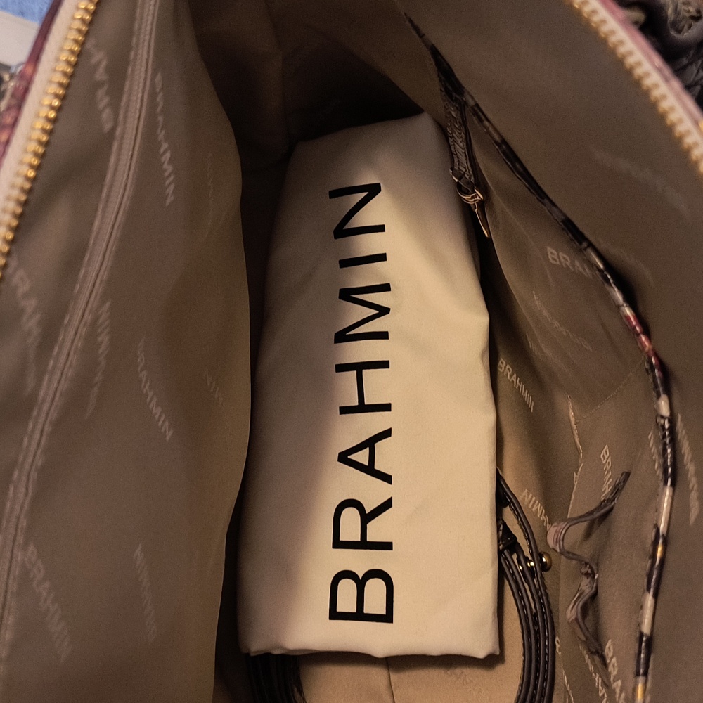 Brahmin Large Duxbury Satchel, Elegant Multicolor Designer Handbag Purse - Picture 5 of 8